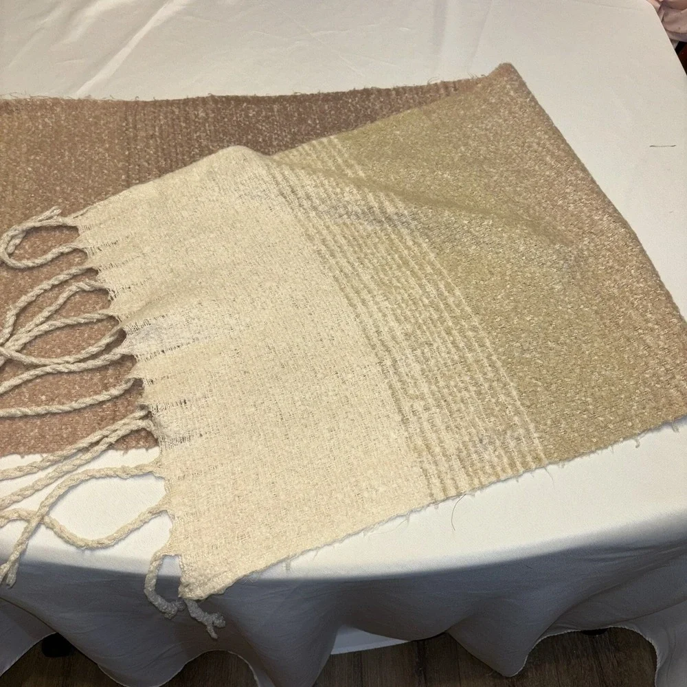 MerSea Anthropologie Scarf Wrap Always by the Sea Beige Pink Clay‎ Ombré Cozy